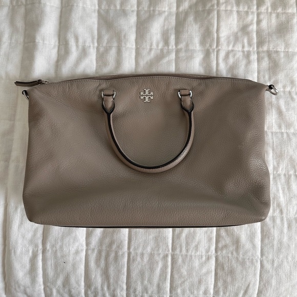 Tory Burch Frida Nude-Pink Pebbled Leather Top Handle Satchel Shoulder p… - Picture 6 of 11